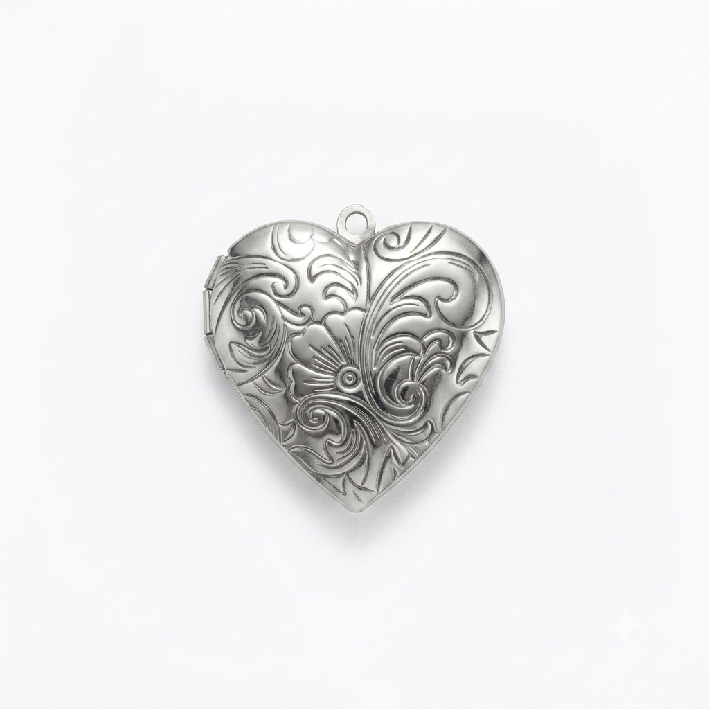 Filigree heart locket