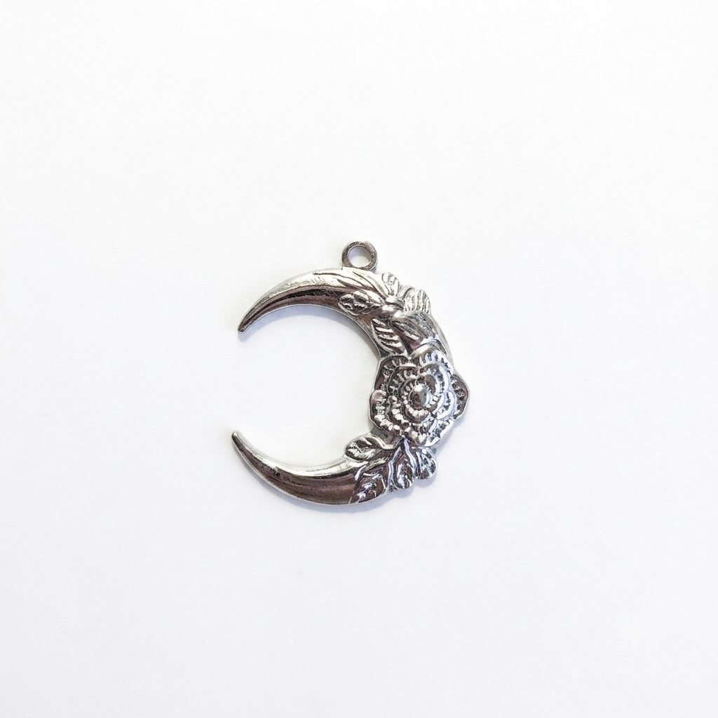 Crescent rose charm