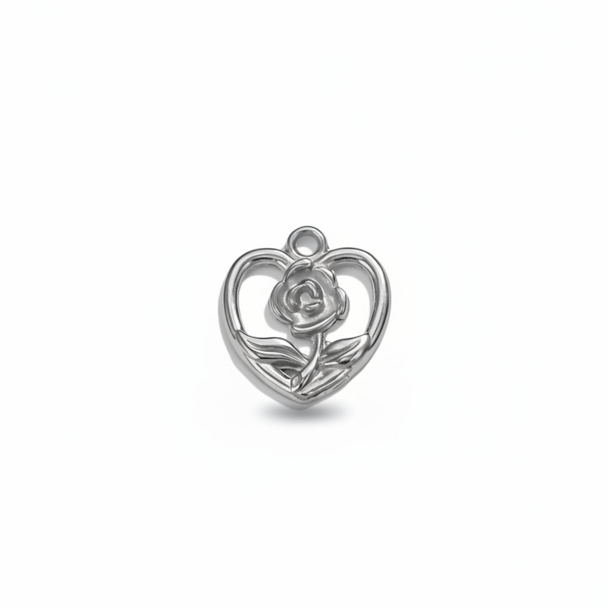 Heart rose charm